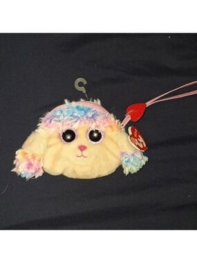 TY Dog Coin Purse Pink Rainbow Plush